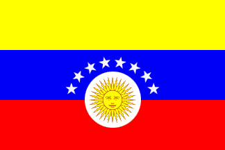 like the venezuelan flag with the addition of the argentian's sun